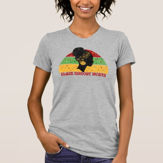 Retro Black History Monat Afrikanische Frau T-Shirt (Vorderseite)