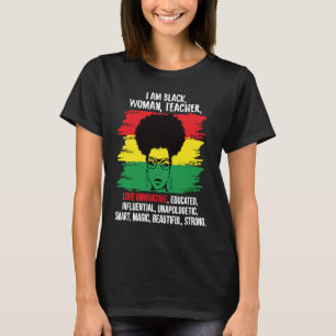 Retro Black History Monat Proud Black Teacher Magi T-Shirt