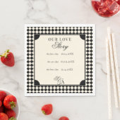 Retro Black Ivory Our Love Story Old Money Wedding Serviette (Beispiel)