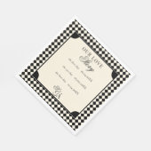 Retro Black Ivory Our Love Story Old Money Wedding Serviette (Ecke)
