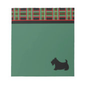Retro Black Kariert Scottish Terrier Notepad Gesch Notizblock (Vorderseite)