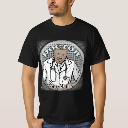 Retro black Male Doctor T-Shirt (Vorderseite)