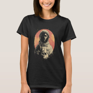 Retro Black Man Astronaut erforscht Weltraum Su T-Shirt