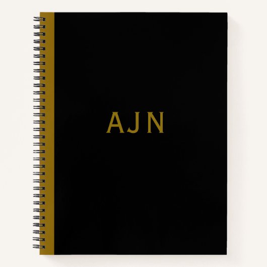 Retro Black Mit Monogramm Sketch Art Notebook Gesc Notizblock (Vorderseite)