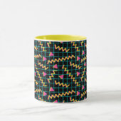 Retro Black & Neon Doodle Pattern der 80er/90er Ja Tasse (Zentrum)