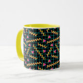Retro Black & Neon Doodle Pattern der 80er/90er Ja Tasse (Vorderseite Links)