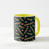 Retro Black & Neon Doodle Pattern der 80er/90er Ja Tasse (VorderseiteRechts)