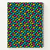 Retro Black & Neon Pattern der 80er/90er Jahre Notizblock (Rückseite)