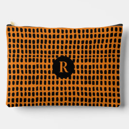 Retro Black Orange Einfache Abstrakte Linie Art Zubehörtasche