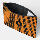 Retro Black Orange Einfache Abstrakte Linie Art Zubehörtasche (Offen)