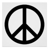 Retro Black Peace Symbol Poster (Vorderseite)