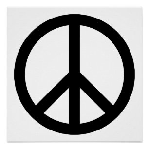 Retro Black Peace Symbol Poster