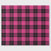 Retro Black Pink Weihnachten Neujahr Tartan Karier Geschenkpapier (Flach)