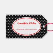 Retro Black Polka Dot Kitchen Baking Geschenketike Geschenkanhänger (Vorderseite (Horizontal))
