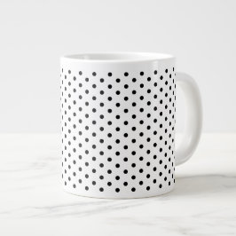 Retro Black Polka Dots Muster Jumbo-Tasse
