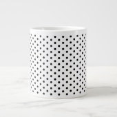 Retro Black Polka Dots Muster Jumbo-Tasse (Vorderseite)