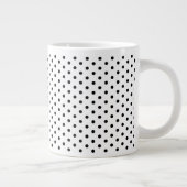 Retro Black Polka Dots Muster Jumbo-Tasse (Rechts)