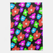 Retro Black Rainbow Farbige Blume Muster Geschirrtuch (Vertikal)