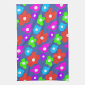 Retro Black Rainbow Farbige Blume Muster Geschirrtuch (Vertikal)