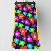 Retro Black Rainbow Farbige Blume Muster Golf Headcover (Rotieren 90)