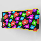 Retro Black Rainbow Farbige Blume Muster Golf Headcover (Vorderseite)