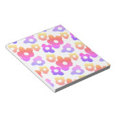 Retro Black Rainbow Farbige Blume Muster Notizblock (angewinkelt)
