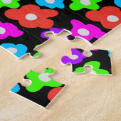 Retro Black Rainbow Farbige Blume Muster Puzzle (Seite)