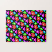 Retro Black Rainbow Farbige Blume Muster Puzzle (Horizontal)