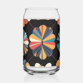 Retro Black Rainbow geometric Flowers Pattern  Dosenglas (Rechts)