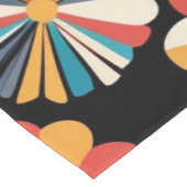Retro Black Rainbow geometric Flowers Pattern Kurzer Tischläufer (Ecke)