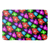 Retro Black Rainbow Stolz Blume Muster Badematte (Vorderseite)