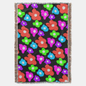 Retro Black Rainbow Stolz Blume Muster Decke (Vorderseite Vertikal)
