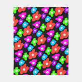 Retro Black Rainbow Stolz Blume Muster Fleecedecke (Vorderseite)