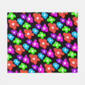 Retro Black Rainbow Stolz Blume Muster Fleecedecke (Vorderseite (Horizontal))