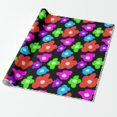 Retro Black Rainbow Stolz Blume Muster Geschenkpapier (Ungerollt)