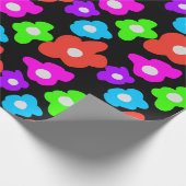 Retro Black Rainbow Stolz Blume Muster Geschenkpapier (Ecke)