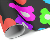 Retro Black Rainbow Stolz Blume Muster Geschenkpapier (Rolleneckpunkt)
