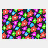 Retro Black Rainbow Stolz Blume Muster Geschenkpapier Set (Vorderseite)