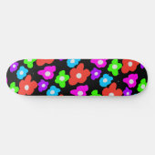 Retro Black Rainbow Stolz Blume Muster Skateboard (Horizontal)