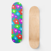 Retro Black Rainbow Stolz Blume Muster Skateboard (Vorderseite)