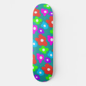 Retro Black Rainbow Stolz Blume Muster Skateboard (Vorderseite)