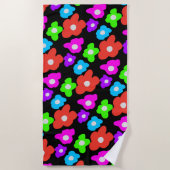 Retro Black Rainbow Stolz Blume Muster Strandtuch (Vorderseite)