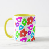 Retro Black Rainbow Stolz Blume Muster Tasse (Links)