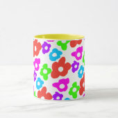 Retro Black Rainbow Stolz Blume Muster Tasse (Zentrum)