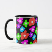 Retro Black Rainbow Stolz Blume Muster Tasse (Links)