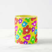 Retro Black Rainbow Stolz Blume Muster Tasse (Zentrum)