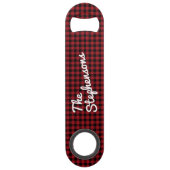 Retro Black Red Buffalo Karo Kariert Personalisier Speed Flaschenöffner (Vorderseite)