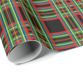 Retro Black Red Kariert Christmas Wrapping Paper Geschenkpapier (Rolleneckpunkt)