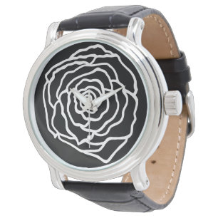 Retro Black Rose Watch Geschenk Armbanduhr