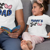 Retro Black Script Pink Bow Daddys Mädchen T-Shirt